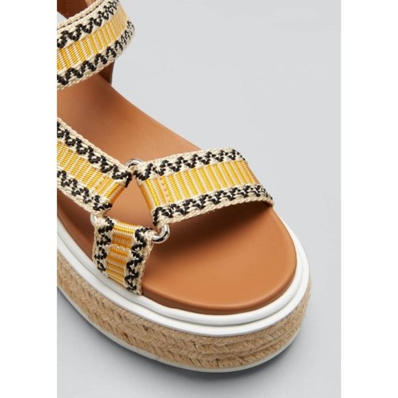 PRADA Jacquard And Leather Platform Espadrille Sandals Eu:40 - Picture 5 of 11